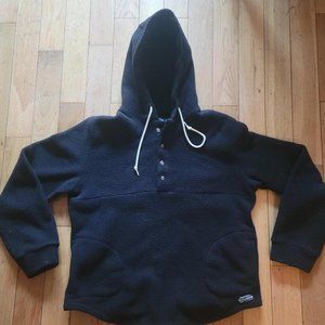 Black sherpa fleece hoodie